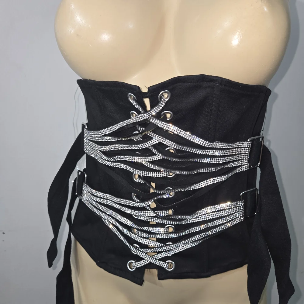 Black Corset with Silver Accents - Picture 9 of 11